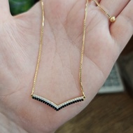 Kalung Smile Itaewon Eyes Emas Putih 375 Tipis Emas Cantik