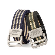 Men's Canvas Web Belt Double D-Ring Buckle Tactical Military Webbing Belt