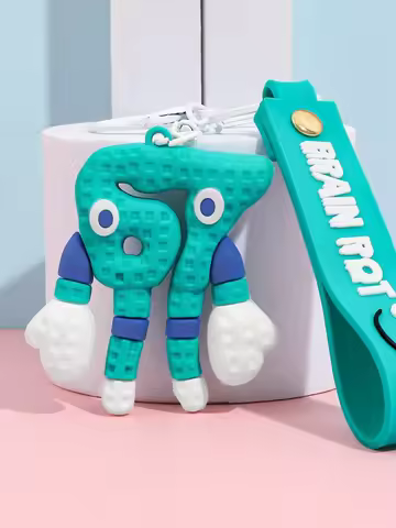 Cute 2026 Anime STEAL A BRAINROT Blue 67 sahur Keychain No. 67 Keychain Pendant Game Surrounding Blu