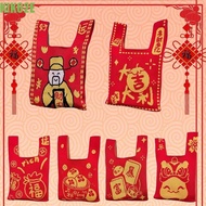 KIKO2E New Year Knitted Bag, Weave Handmade Knot Wrist Bag, Portable Chinese style Gift Purse Reusab