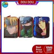 DOU~ ❁dompet budak lelaki beg budak lelaki Naruto Naruto Anime Tide Wallet Pendek Pendekin Pendulum Pelajar Muda Pelajar Personaliti Jepun Klip Wang Zipper☼