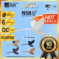 NSB Aeratron AE3+ 43/50/60" 3 Blades Remote DC Motor 6 Speed WIFI Designer Ceiling Fan | Kipas Angin