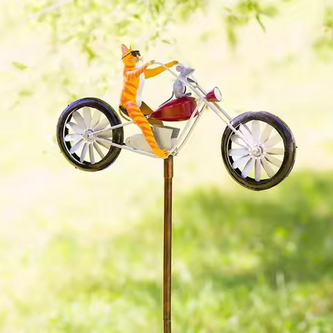 Frogs On A Vintage Bicycle Windmill Funny Frog Bike Style Suitable For Decorating Garden