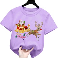 kaos anak perempuan/laki laki gambar merry christmas natal 1-12tahun lengan pendek k.043