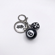 GANTUNGAN Tomobi 8-Ball & Dice Keychain - Aesthetic Keychain for Bags & Motorcycles - Unique Streetw