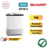 Sharp Semi Auto Washing Machine Twin Tub Washer 7KG Mesin Basuh Manual Murah EST7015