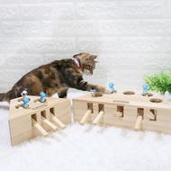Pet Gophers Cat Toy Solid Wood Mouse Hole Cat Scratching Interactive Catch Mouse Game Toys
