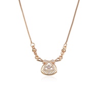 HYL JEWELRY Kalung Titaniun Wanita Permata Perhiasan Lapis Emas 18k 54n