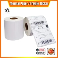 A6 Thermal Label Paper Printer Sticker Thermal Waybill Sticker Fragile Roll Sticker