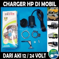 Charger HP USB di Mobil Motuba Truk Bus Minibus Aki 24V Accu 24 Volt