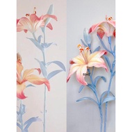 Chinese Style Twist Bar Lily Begonia Flower Rose Straw D20260311