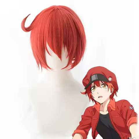 New Cells at Work Cosplay Wig Erythrocyte Red Blood Cell Neutrophil Platelet Synthetic Hataraku Saib