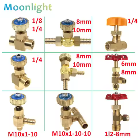 Hose Barb Brass Parallel Needle Valve Micro Flow Control Regulating Valve Male Female Thread 1/8 1/4