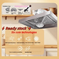 Kitchen exhaust fan Kitchen cooker hood dapur gas stove hob Stainless steel Oil fume purifier Lampbl