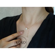 mirror like lustre 8.5mm akoya pearl floating pendant necklace, Japanese seawater pearl, 18k gold