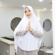 Ziyana Hijab Instan Syari Kerudung Umroh Putih Bahan Jersey Premium