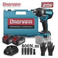 Dagmara 800Nm Electric 1/2 Inch Cordless Impact Wrench  Heavy Duty Brushless  High Power Drive Ratch