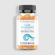 Code Age Vitamins Hair Gummy Jelly, Sugar Free Biotin Vitamin C Mineral, Strawberry Coconut Flavor, 60 Gummies