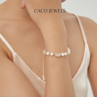 CACO Freshwater Baroque Pearl Bracelet Rose Quartz Crystal 14K Gold Plated "Soul" (1 Piece)