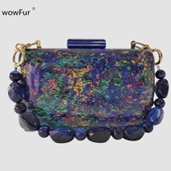 Beg Akrilik Berwarna-warni Fesyen China untuk Wanita Dompet Pesta Shell Beg Tangan Perkahwinan Cengk