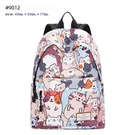 Forever Cultivate การ์ตูน Print School Backpack Oxford Fabric ซิป Closed Female นักเรียน Bookbag Jun