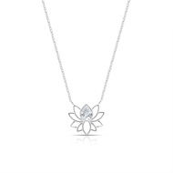 Crystal Lotus Silver Necklace