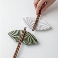 Unique Fan-Shaped Ceramic Chopstick Rest Chopstick Rest Chopstick Pillow Household Chopstick Rest Sp