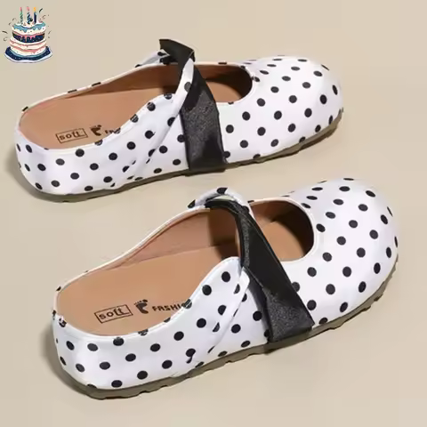 Boken shoes, half trailer single shoes, spring new kangaroo shoes, women's shoes