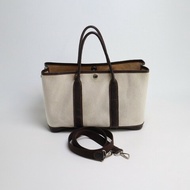 Hermes Garden Party 30 熊貓配色 帆布拼皮 托特包 手提包 肩背包