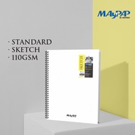 MayArt DroiArte Wire-O Transparent PP Cover Sketch Drawing Book 110gsm A3/A4/A5 Buku Lakaran Wire-O