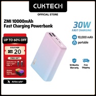 ZMI Power Bank Mini Powerbank 10000mAh Capacity Multi-port 20W Max Compact Powerbank Portable Travel Blue/Pink Color