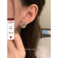 Suzyacc kr light luxury high temperament high-End Bow Earrings Female 2024 New Style Hot-selling Nic