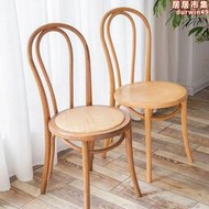 全實木餐椅家用簡約復古thonet索奈特靠背凳子北歐設計師桑納椅子