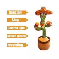 TikTok Hot!!! Dancing Cactus Stuffed Toy with Light USB Charging Electric Songs Dancing Talking Sound Record Electronic Shake Dancing Twisting Plush Toys for boys girls Early Education Children Birthday Christmas Gifts