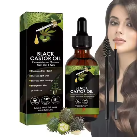 Black Castor Oil for Hair 60ml Moisturizing Hair Oil Care Liquid Jamaican Black Castor Hair Oil Gent