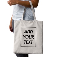 Custom Shopping Bag Add Your Text Print Original Design White Zipper Unisex Fashion Travel Canvas Bags 3V0W
