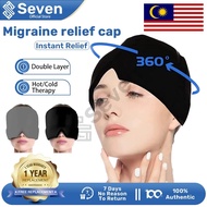 [Seven] Double layer migraine cap Reusable migraine relief headache ice head wrap Hat ice pack gel I