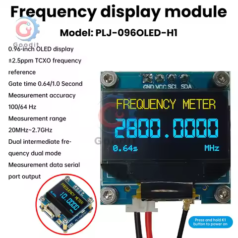 DC 8-10V Frequency Display Module 0.96-inch OLED 20MHz-2.7GHz Frequency Counter Featuring RF Digital