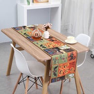Halloween Polyester Cotton Table Runner Halloween Elements Cartoon Table Runner Family Table Table R