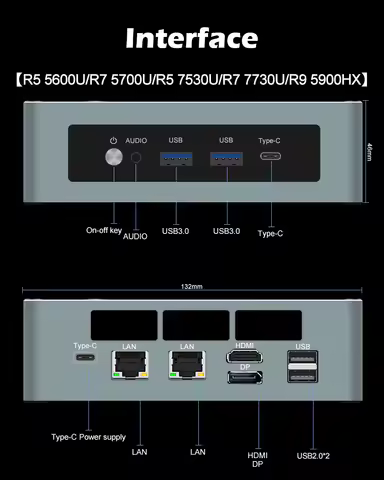 SZBOX Ryzen 7 5800U / 5600U / 5700U / 7530U Mini PC Windows 11 DDR4 3200Mhz M.2 2280 PCle NVMe SSD W