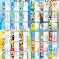 Set of 4 multiplication tables plus, subtraction, multiplication, division range 1-9 for children Mu