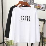  Paris streetwear baju t-shirt viral lengan panjang perempuan/long sleeve women gals muslim wear/premium cotton