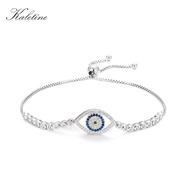 Kaletine Fashion Tennis Bracelet Lucky Evil Eye Clear CZ Charms 925 Sterling Silver Bracelets For Women Bead Jewelry Rope Chain