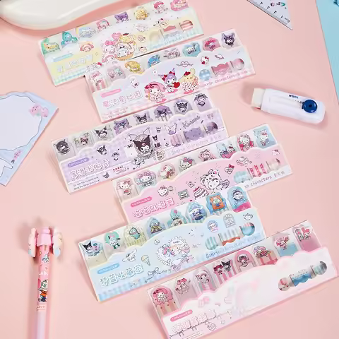 6/36pcs Sanrio Kuromi Melody Hangyodon Memo Pad Sticky Note Cute N Times Stationery Label Notepad Bo