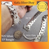 Original Silver 925 Bracelet Safety Chain 480 TP Bangle For Men | Gelang Tangan TP Bangle Rantai Kecil Lelaki Perak 925