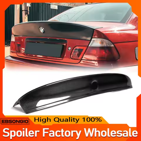CSL Style Carbon Fiber Rear Trunk Ducktail Boot Spoiler Wing for BMW E46 Coupe M3 1998-2006