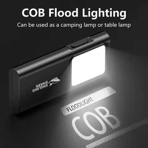 Smiling Shark TIP065 Mini Rechargeable Worklight,COB Floodlight Pocket Flashlight,with Clip Design,f
