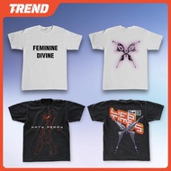 Katy Perry 143 Lifetimes Heart Merch Washed Cotton T-shirt Vintage Men's and Women's Loose Printed S