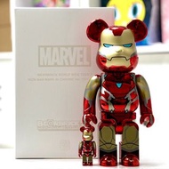 全新現貨 Bearbrick Bearbrick 400%100% IRON MAN MARK85 電鍍 鋼鐵俠 MK85