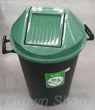 ถังขยะฝาแกว่ง112ลิตร ฝาสีแยกประเภทขยะ มีตราสัญลักษณ์แยกประเภทที่หน้าถัง ถังสีดำ Swing lid bin 112 li